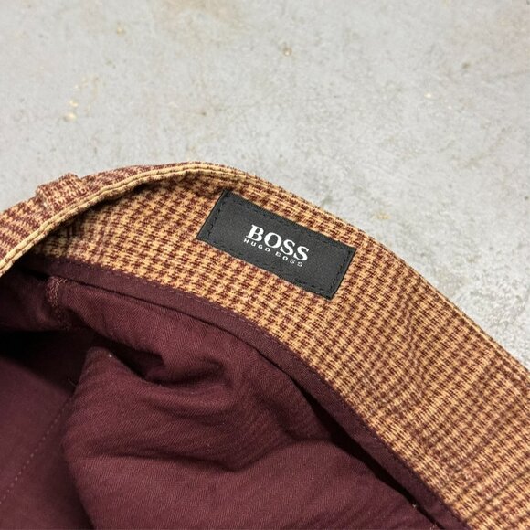 Hugo Boss Corduroy Pants Houndstooth Soft Brown "Newman" Stretch Cotton 36x32 - Picture 5 of 11